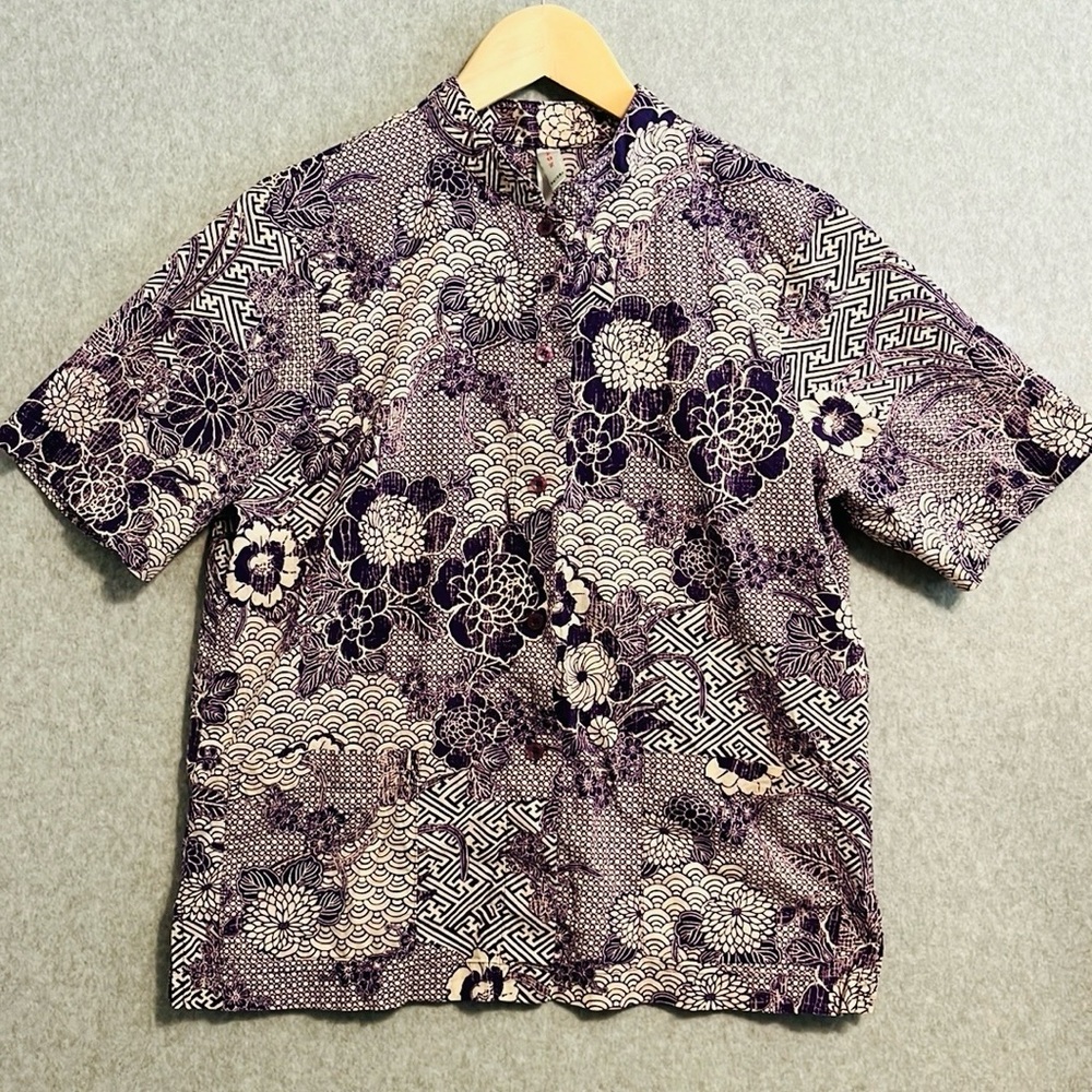 Natori Purple Cream Floral Mini Dress
